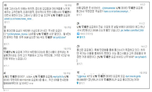 LTE 무제한 요금제에 대해 비판하고 있는 소비자들. ⓒ'go발뉴스'