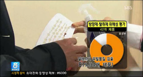 방향제와 탈취제에서 알레르기 유발물질이 검출됐다 ©SBS 캡처