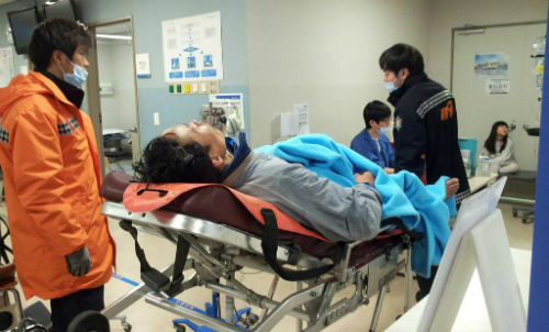 정휴근(트위터 아이디 춘몽, 44)씨가 17일 병원에서 치료를 받고 있다. ⓒ김후용 목사 트위터