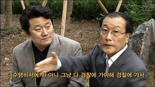 이상호 기자와 인터뷰하고 있는 김재철 사장(자료사진) ⓒ go발뉴스