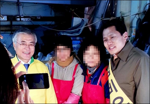 김비오 민주통합당 후보와 지원에 나선 문재인 의원 ⓒ 김비오 후보 트위터