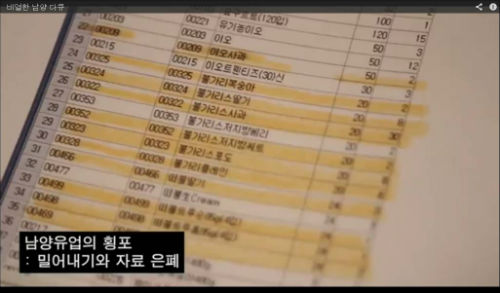 남양유업 대리점피해자협의회가 제작한 동영상. 이들은 사측이 불법으로 발주 내용을 수정했다고 주장하고 있다. ⓒ 동영상'﻿남양유업, 그 검은 얼굴'캡처