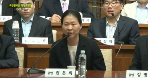 19일 청문회에서 증언 중인 권은희 전 수서경찰서 수사과장 ⓒ'팩트TV'