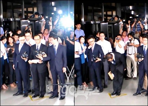 10일 오후 3시 전씨의 장남 재국씨 기자회견을 갖고 ‘국민 여러분께 사죄드립니다’라는 제목의 사과문을 발표하고 있다. ⓒ ‘go발뉴스’