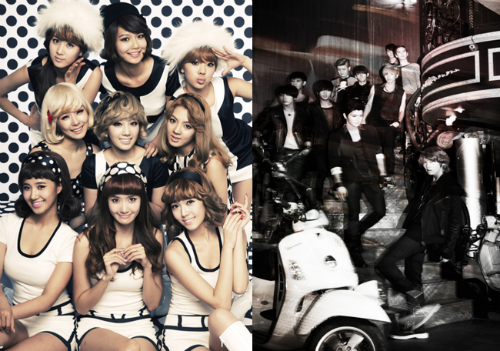 (좌) 소녀시대, (우) 슈퍼주니어. 이미지출처 : SM