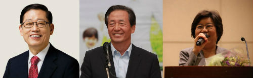 (왼쪽부터) 김황식 전 총리, 정몽준 의원, 이혜훈 최고위원.