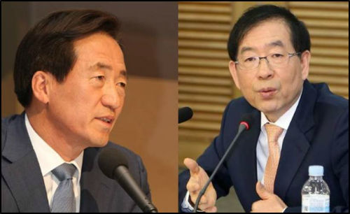 (왼) 정몽준 새누리당 서울시장 후보, (오) 박원순 새정치민주연합 서울시장 후보