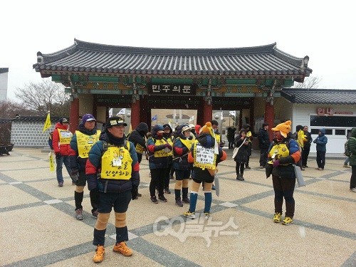 자유발언에 나선 시민 방형민씨. ©go발뉴스(강주희)