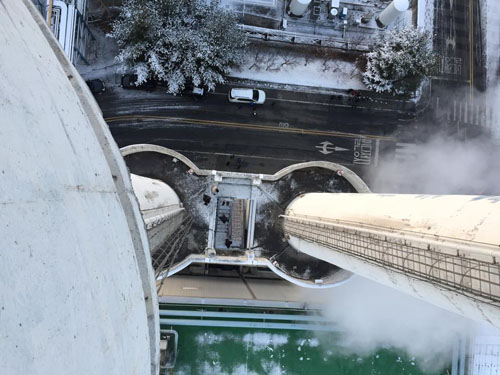 쌍용자동차 평택공장 굴뚝 70m에서 찍은 사진 ©이창근 정책기획실장 페이스북.