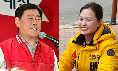 20대 총선 경북 경산시의 최경환 새누리당 후보(좌)와 정의당 배윤주 후보(우) <사진출처=뉴시스, 배윤주 후보 페이스북>