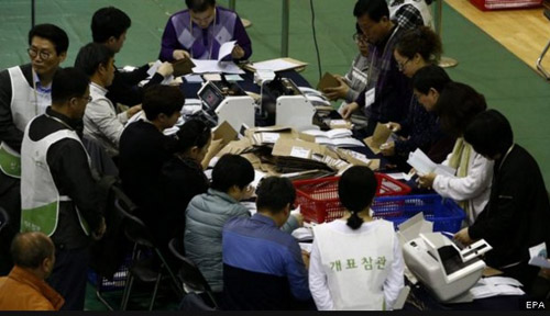 The votes are still being counted투표는 아직 집계 중이다.