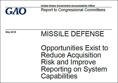 2015.05 미 회계감사국 미사일방어 관련 보고서 일부 <이미지출처=김종대 정의당 의원>