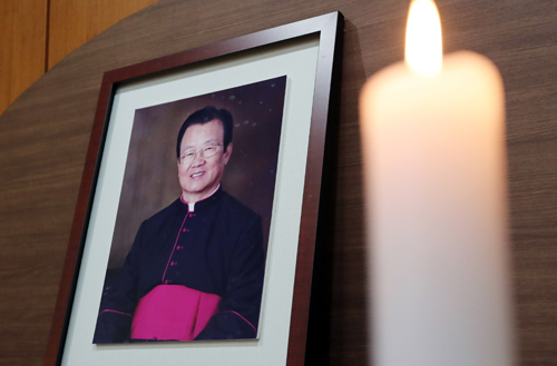 21일 오전 광주 북구 임동 천주의 성요한병원 장례식장에 고(故) 조철현 비오 신부 임시빈소가 마련됐다. <사진제공=뉴시스>