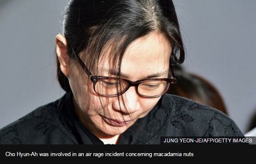 Cho Hyun-Ah was involved in an air rage incident concerning macadamia nuts.(JUNG YEON-JE/AFP/GETTY IMAGES)조현아는 마카다미아 넛으로 인한 회항 사건에 연루되었다.