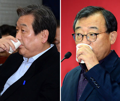 2014년 1월17일 오후 서울 세종로 정부서울청사 앞에서 한국진보연대가 주최한 '통일은 대박이라더니 신뢰회복과 기회를 걷어 차버린 박근혜 정부 규탄' 기자회견에서 참가자들이 구호를 외치고 있다. <사진제공=뉴시스>