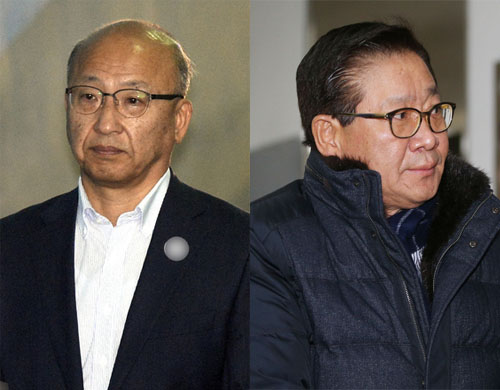 ▲ 문형표(좌) 전 국민연금공단 이사장과 홍완선(우) 전 국민연금 기금운용본부장. <사진제공=뉴시스>