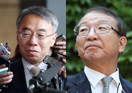 ▲ 좌로부터 임종헌 전 법원행정처 차장과 양승태 전 대법원장 <사진제공=뉴시스>