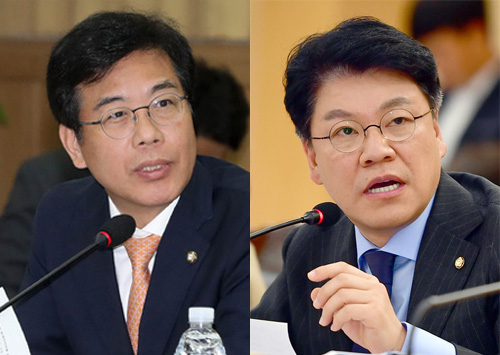 ▲ (좌로부터) 송언석, 장제원 자유한국당 의원 <자료사진=뉴시스>