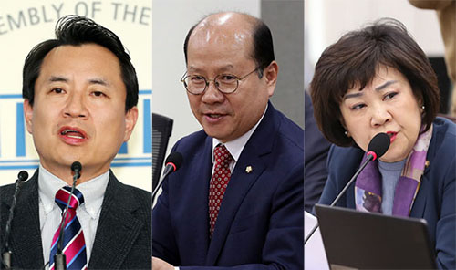 ▲ 5·18 민주화운동 폄훼, 모독 공청회로 파문을 일으킨 자유한국당 김진태·이종명·김순례 의원. <사진제공=뉴시스>