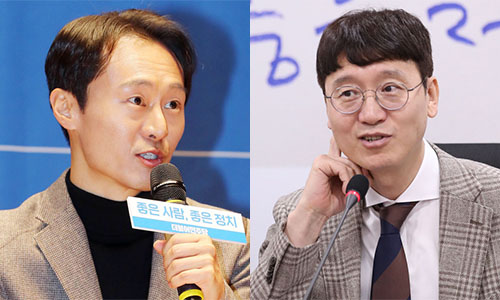 ▲ 왼쪽부터 이탄희 전 판사와 김웅 전 부장검사 <사진제공=뉴시스>