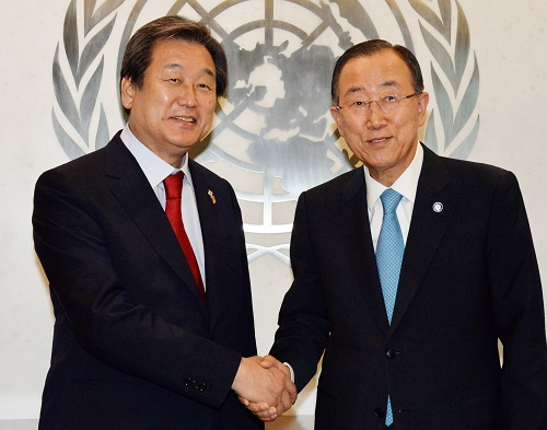 ▲ 김무성 전 의원(현 국민의힘)과 반기문 전 UN사무총장. <사진제공=뉴시스>