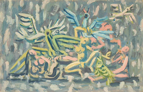 ▲ 국립현대미술관 이건희 컬렉션, 이중섭, 바닷가의 추억_피난민과 첫눈, 1950년대, 32.3x49.5cm. <사진=국립현대미술관 제공, 뉴시스>