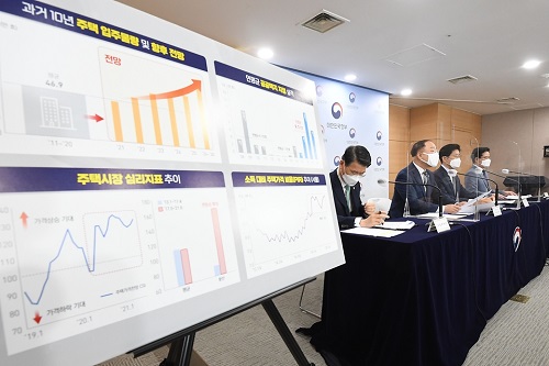 ▲ 지난 7월 28일 홍남기 경제부총리 겸 기획재정부 장관이 정부서울청사에서 부동산 관계부처 합동브리핑을 하고 있다. © 기획재정부