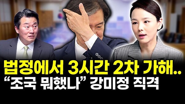 법정에서 3시간 2차 가해.. “조국 뭐했나” 강미정 직격